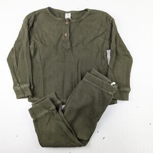 H&M Baby 18 Months Olive Waffle Knit 2 Pc Set